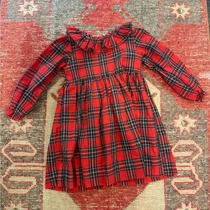 Red Plaid Kids Casual Dress
